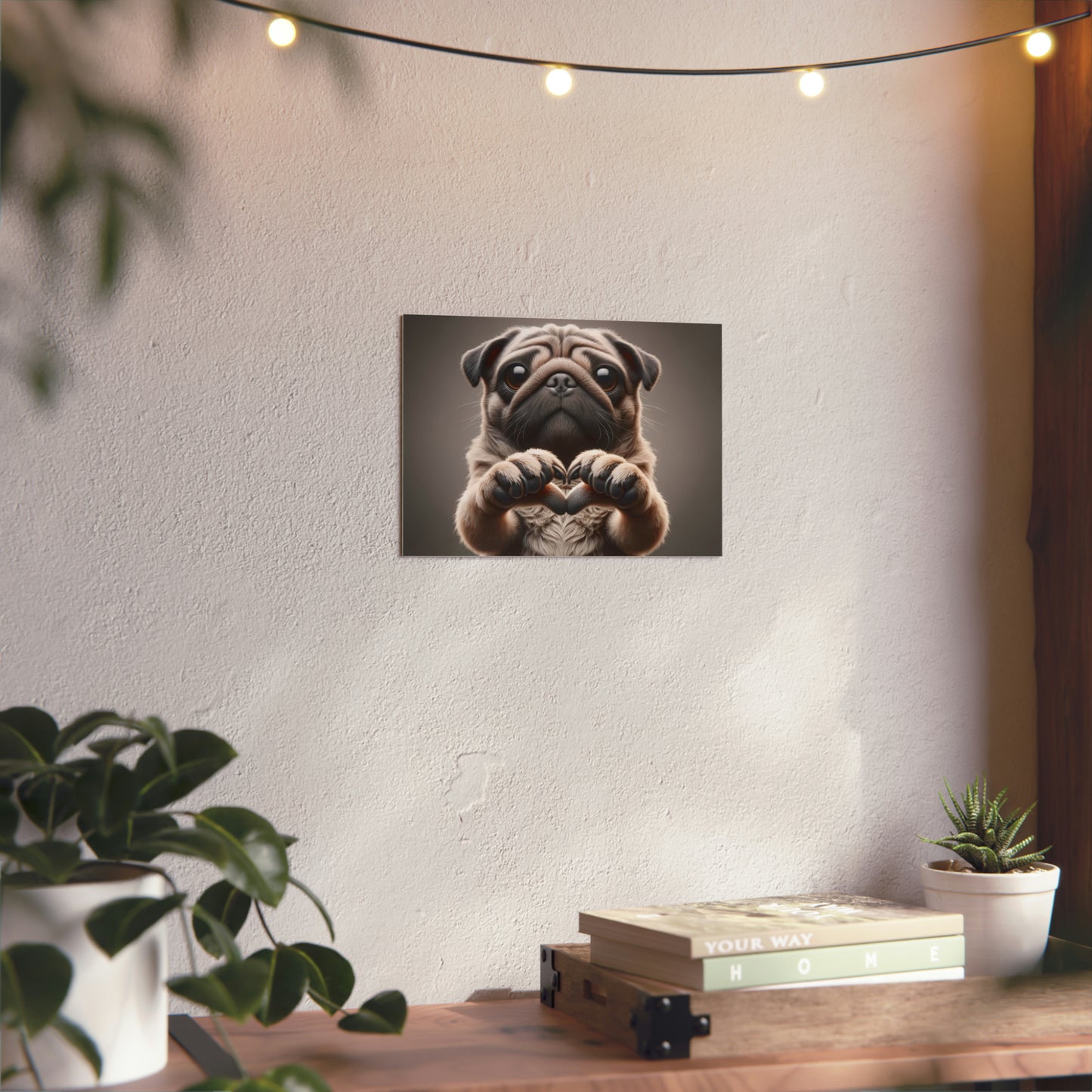 Pug's Playful Love - Aluminum Composite Panel