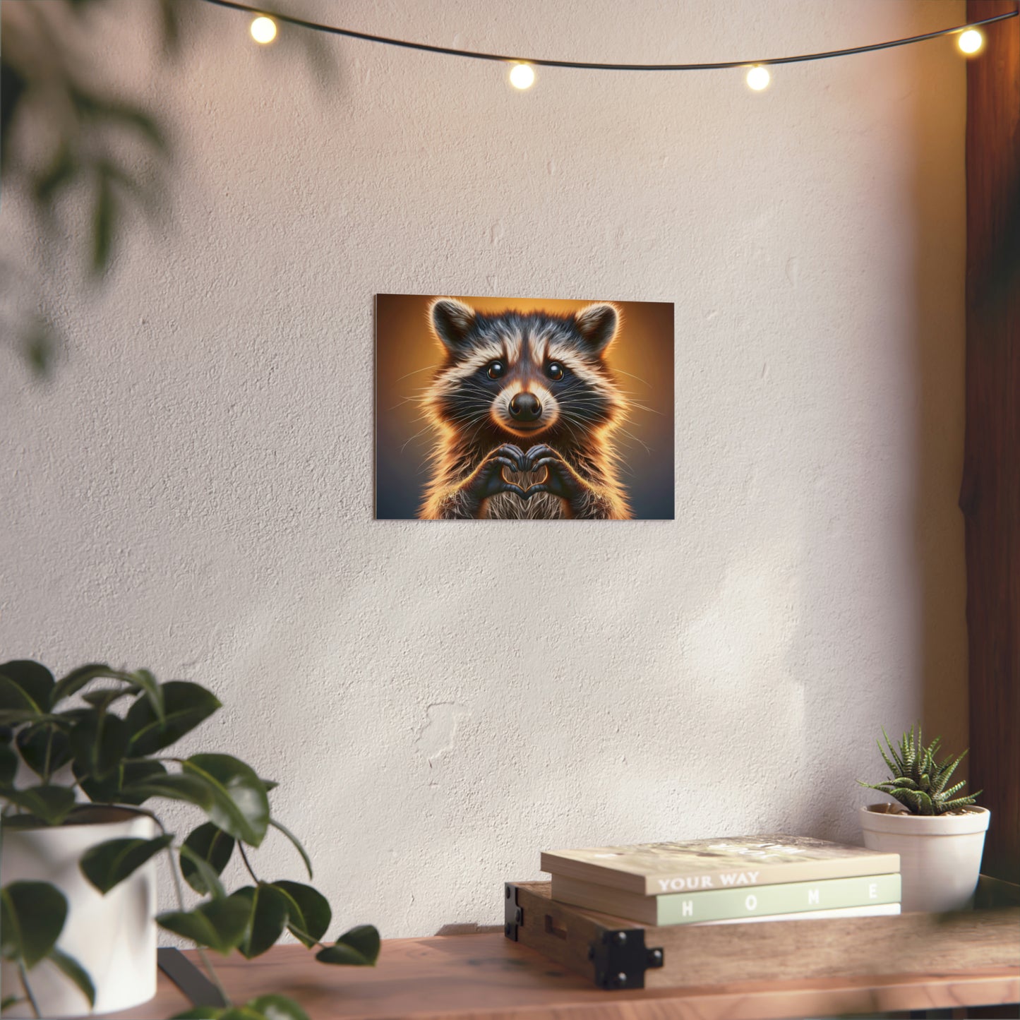 Raccoons Heartfelt Moment - Aluminum Composite Panel