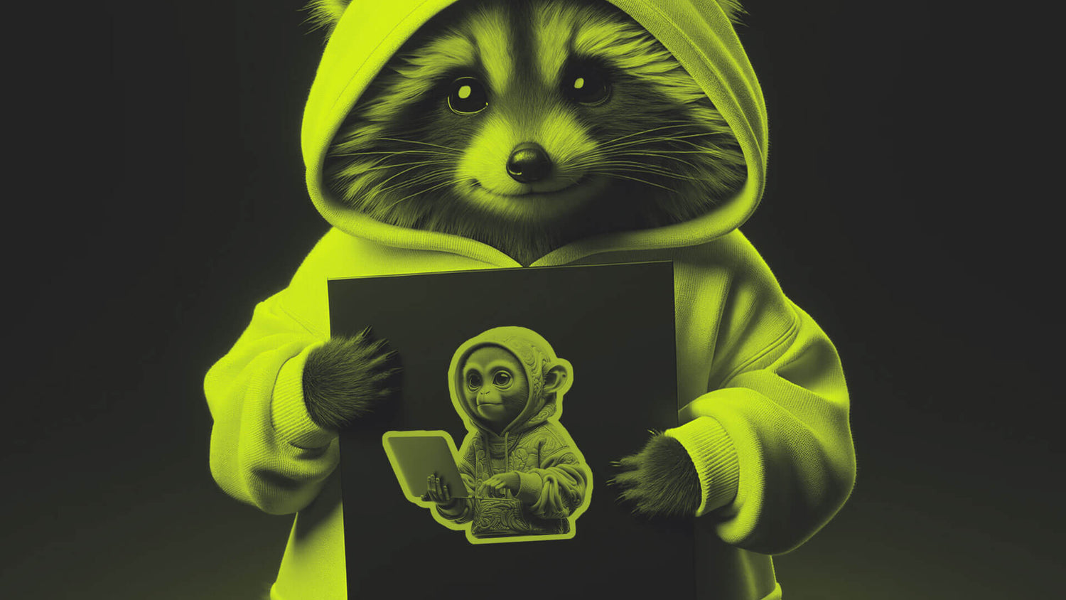 Lime Hooded Monkey Laptop