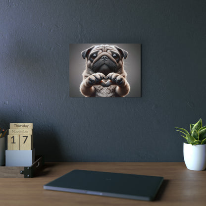 Pug's Playful Love - Aluminum Composite Panel