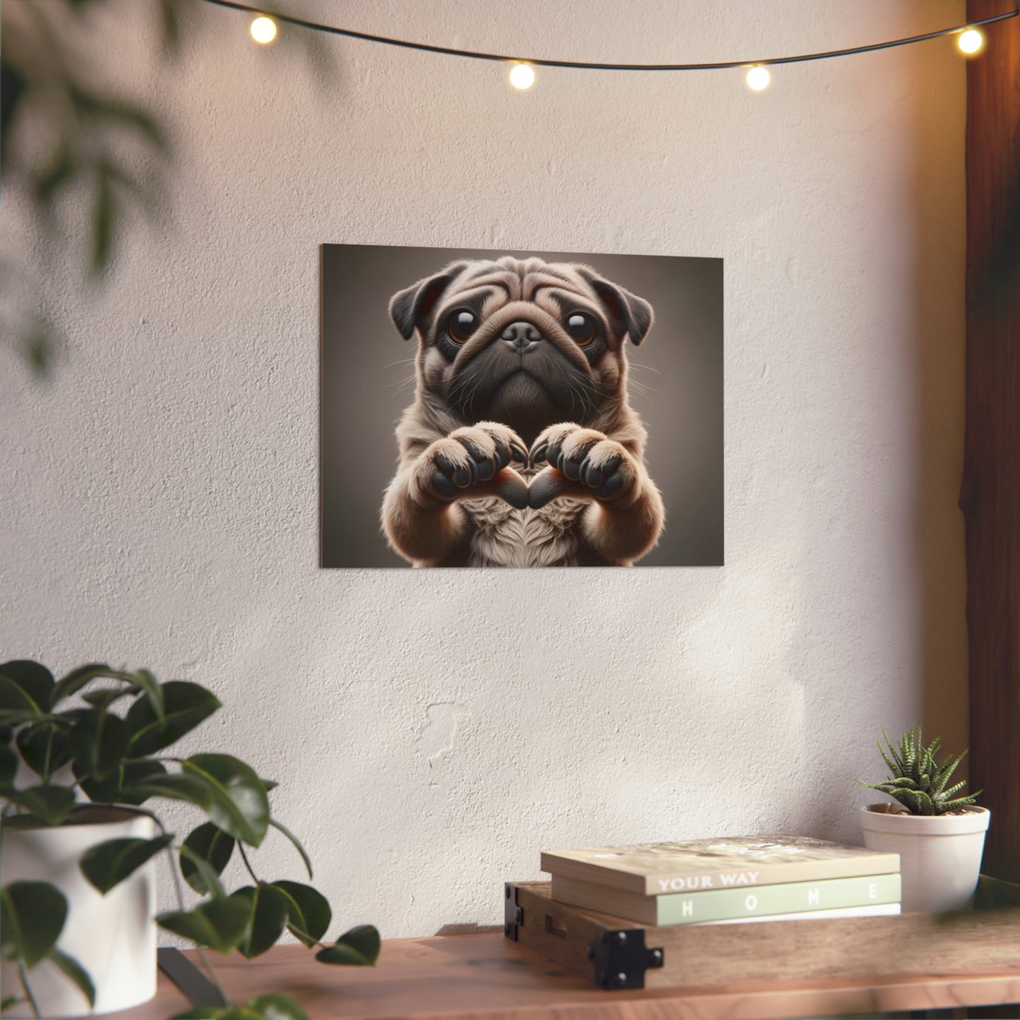 Pug's Playful Love - Aluminum Composite Panel