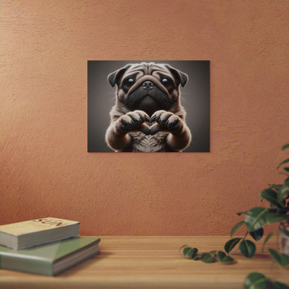 Pug's Playful Love - Aluminum Composite Panel