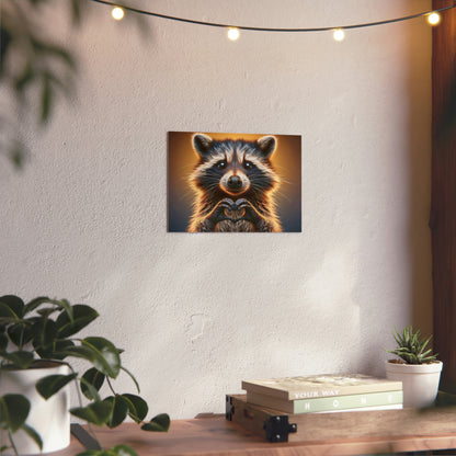 Raccoons Heartfelt Moment - Aluminum Composite Panel