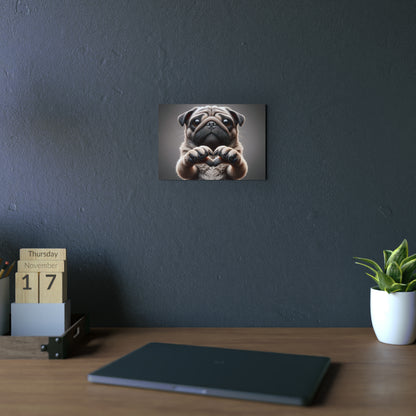 Pug's Playful Love - Aluminum Composite Panel