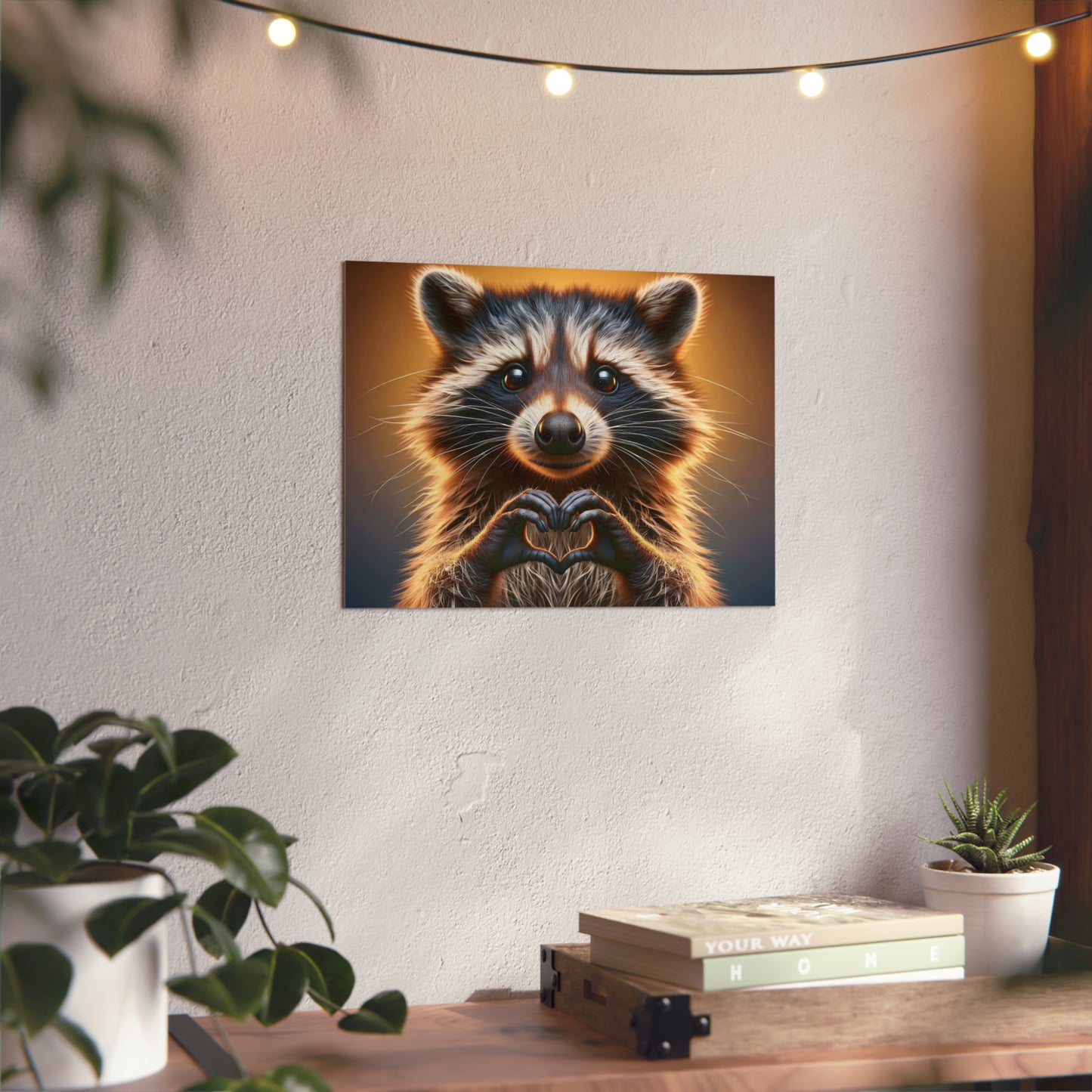 Raccoons Heartfelt Moment - Aluminum Composite Panel
