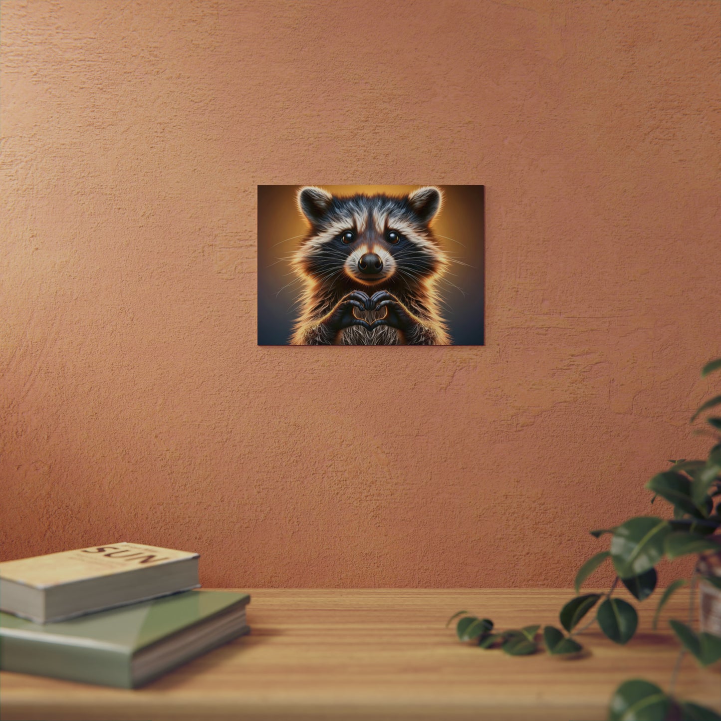 Raccoons Heartfelt Moment - Aluminum Composite Panel